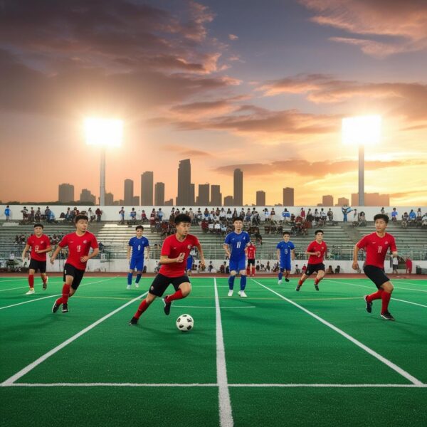 Stadium match scene