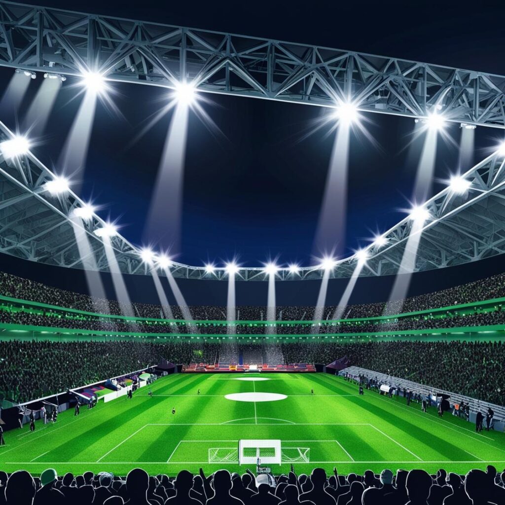 Stadium lights night