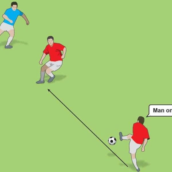 Footballer making accurate pass